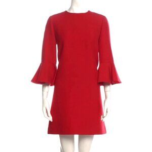 Lovely Valentino Red Wool & Silk Minidress - Size 6